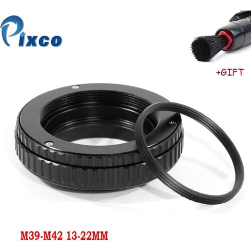 ADPLO M39 Lens to M42 Camera Adjustable Focusing Helicoid Ring Adapter 13 -22mm Macro Extension Tube M39-M42