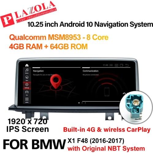 Android 10 Car Multimedia Radio Player For BMW X1 F48 2016-2017 NBT 10.25" Screen Navigation CarPlay Autoradio Stereo Head Unit
