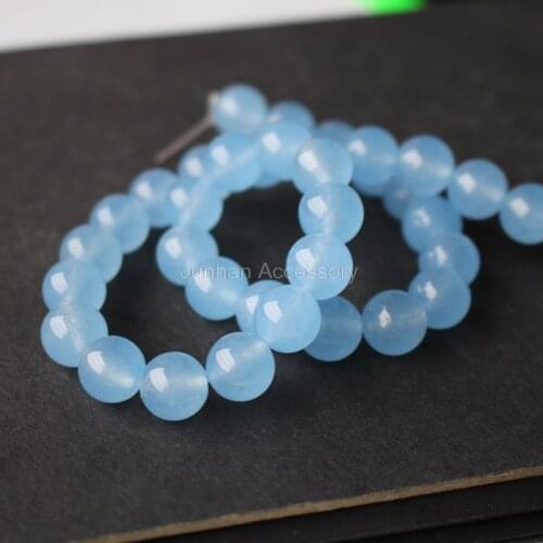 6 8 10mm mm Synthetic Stone Beads Quartz Chalcedony Beads Dyed Ocean blue color Fashion beads for jewelry making