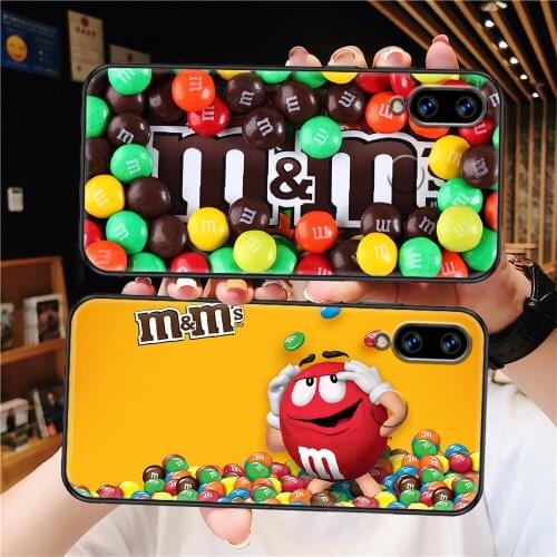 M&Ms MM Chocolate Brand Phone case For Huawei P Mate P10 P20 P30 P40 10 20 Smart Z Pro Lite 2019 Frosted black silicone funda
