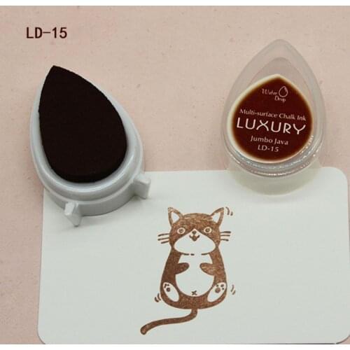 Mini Water Droplets Shape Ink Pad Colorful Cartoon Stamp Ink Pad Set for DIY Art Craft AUG889