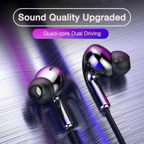 Quad-core Mobile Wired Headphones Bass 3.5mm Stereo Phone Earphone Earbuds Sport Wire Headset Mic Music Untuned Headphones