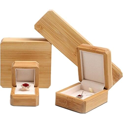 Handmade Wooden Ring Packaging Box Wedding Pendant Necklace Jewelry Creative Gift Display Boxes 2020 The New Listing