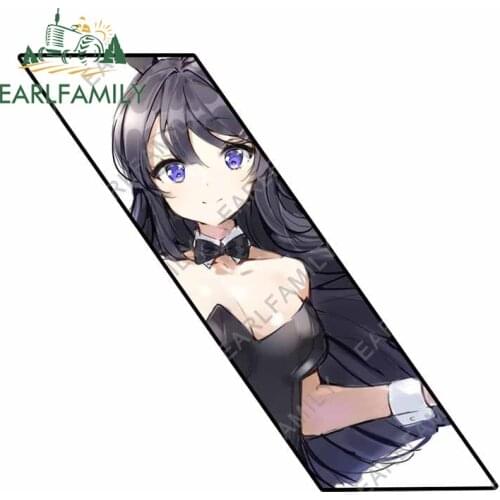 EARLFAMILY 13cm x 11.8cm for Mai Sakurajima Car Stickers Anime Vinyl Decal Graffiti Camper Car Accessoires Waterproof Decals