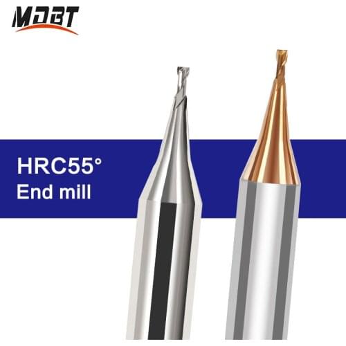 2 Flute Micro Flat End Mill 4mm Shank Tungsten Carbide CNC Router Bit TiCN Coated 0.2-0.9mm Mini Milling Cutter