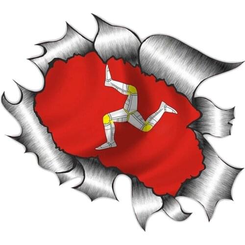 S50151# 13/15/17CM Personality PVC Decal Isle of Man Manx Flag Waterproof Car Sticker on Motorcycle Laptop Decorative