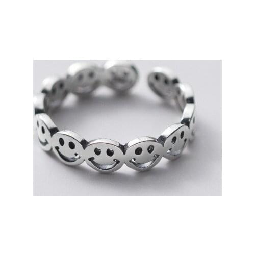 Womens Jewelry Free Happy Smiley Aesthetic Ring Ladies Punk Hip Hop Adjustable Ring Fashion Jewelry Best Gift кольца кольцо