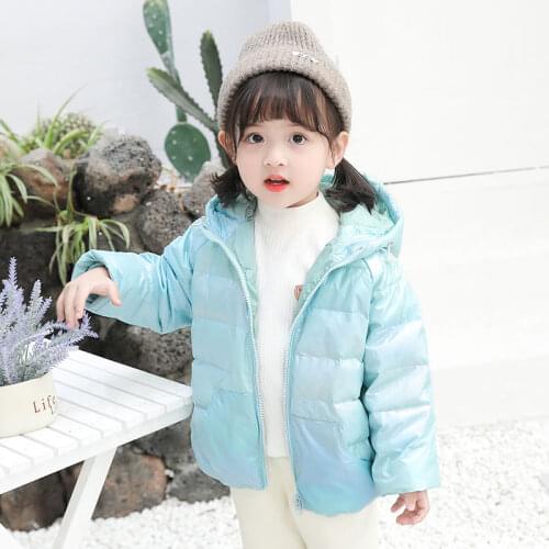 2021 Childrens Down Jacket Girl and Boy Playing In The Park Autumn and Winter Warm Kids Down Coat Colorful Hooded Clothing 8 7