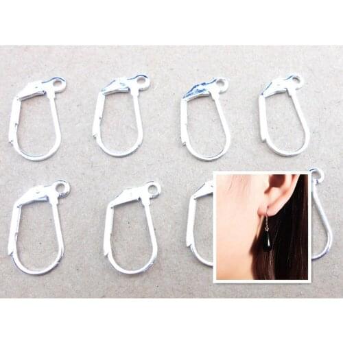 100PC Hot DIY production jewelry accessories earrings found silver earrings accessories square ear hook ear buckle hand ear clip