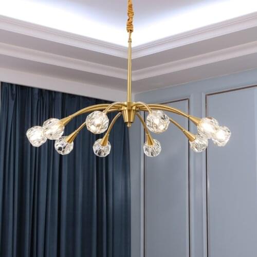 Copper Color Brass Chandelier Glass Bubbles Long Chandeleir Restaurant Bar Kitchen Staircase Stairwell chandelier Lighting