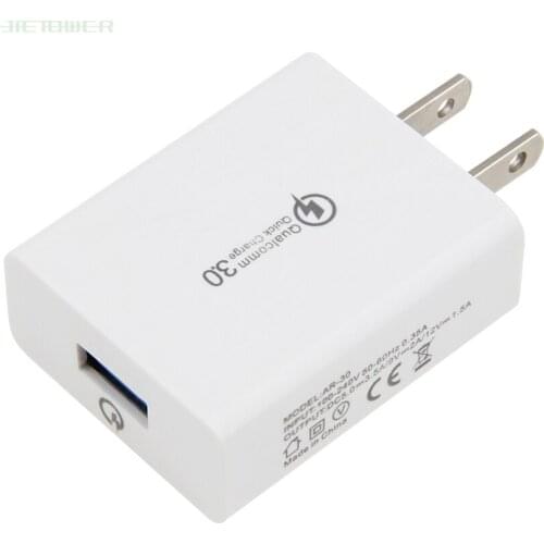 Mobile Phone Charger Quick Charge QC 3.0 Fast Charging US Plug Adapter Wall USB Charger for IPhone Samsung Xiaomi 30pcs/lot