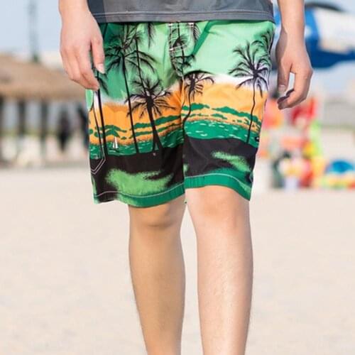 Fashion Men Shorts Plus Size Coconut Tree Print Men Swimming Trunks Summer Beach Party Shorts Boardshorts Plus Size 2021
