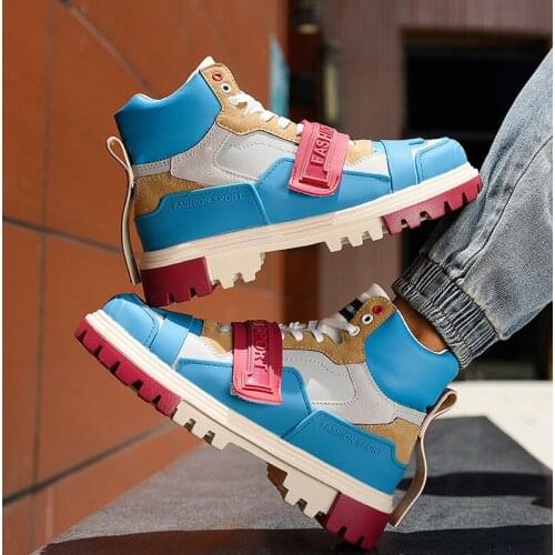 Men Boots High Top And Thick Bottom Casual Sports Shoes Fashion Trend European Lace Up Mens Shoes Large Size Mens Sneakers 1.8a