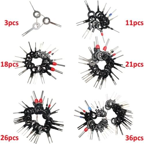 3/11/18/26/36Pcs Car Terminal Removal Tool Electrical Wiring Crimp Connector Pin Extractor Kit Car Electrico Repair Hand Tools