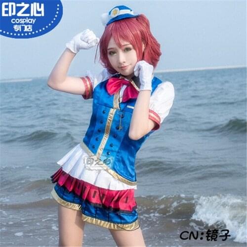 2017 New Love Live Sunshine Happy Party Train Kurosawa Ruby Dress Navy Uniform Cosplay Costume A