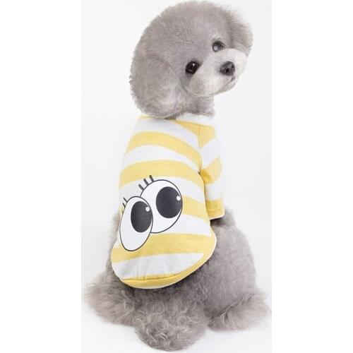 Wholesale Spring Summer S Dog Clothes For Small Dogs Boy Girls Teddy Print Cotton Stripe Vest Costume Puppy Outfit Pet Clothing