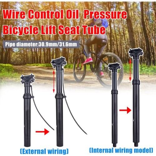30.9/31.6 mm Bike Seatpost Hydraulic Pneumatic Wire Control Internal Cable Routing Lifting Seat Post MTB Road Bike Accessories