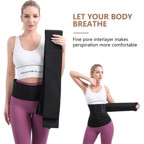 MUKATU Free Size Body Waist Trainer Short for Women Men Sweat Slimming Belt Wraps Weight Loss Sauna Belt Waist Support