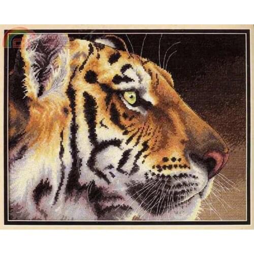 Lovely Gold Collection Counted Cross Stitch Kit Regal Tiger Head Rare Beauty Dim 35171