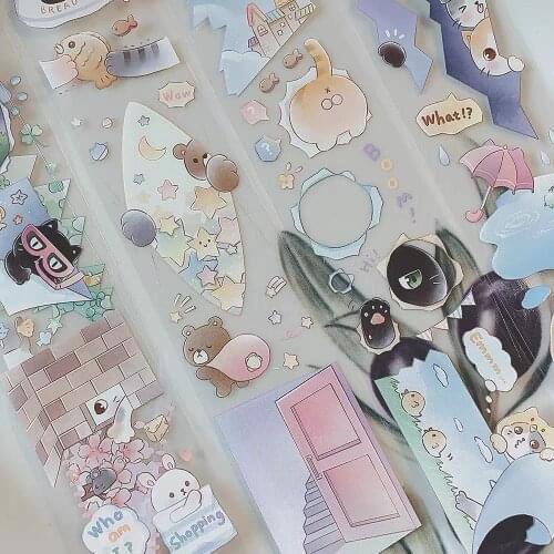 Lovely Blueberry Secrete PET Tape for Card Making Bullet Journal DIY Scrapbooking Clear Sticker