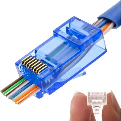 Rj45 Connector Cat5e Cat6 Connector Network Unshielded 8Pin Modular UTP Rj45 Plugs have Hole SK1525