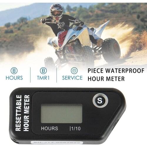 New LCD Digital Resettable No Power Required Inductive Waterproof Hour Meter For Fuel Engine Marine Motorcycle Snowmobile ATV