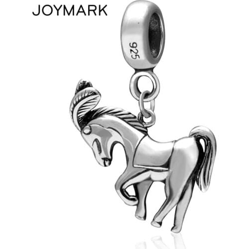 War Horse Pendant 925 Silver Beads Dangle Charm Beads For DIY European Necklace Bracelet Jewelry Making Wholesale SDC940