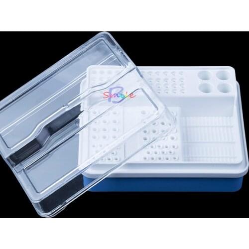 Dentist 91 Holes Dental Endo Storage & Disinfection Box Case for Endo Burs Files Instrument Dentist Lab