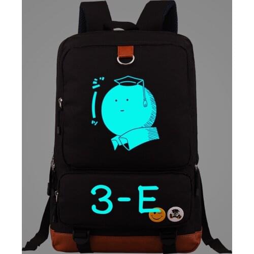 New Luminous Assassination Classroom Boys Girls Kids School Book Bags Women Bagpack Teenagers Canvas Men Laptop Travel Backpack