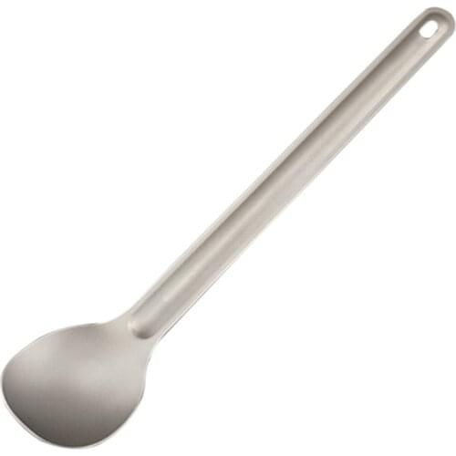 Titanium Spoon Camping Spoon EDC Spoon Long Straight Handle Lightweight Corrosion Resistant Pure Tableware For Outdoor Travel