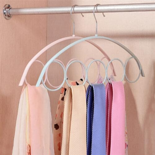 Coat hanger Shawl Scarf Hanger Belt Tie 5 Ring Rack Organizer Holder Hook Display Hanger 41*23cm