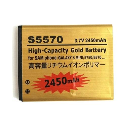 High Capacity GOLD EB494353VU S5570 Phone Battery For Samsung Galaxy mini GT S5570 S5330 S5750 S7230 T499 GT-i5510 Wave
