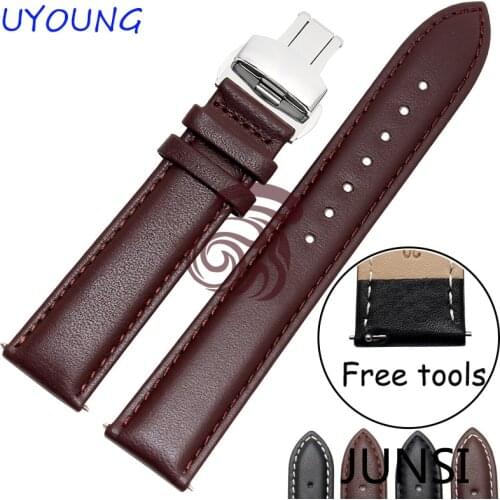 High Quality Genuine Leather Watchband 22mm Black Brown Strap For Pebble Time Steel New Hot Free Tools