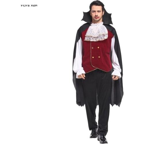 Adult Man Halloween Vampire Costumes Dracula Scary Cosplay Purim Carnival parade Nightclub Bar Masked ball Role Play Party dress