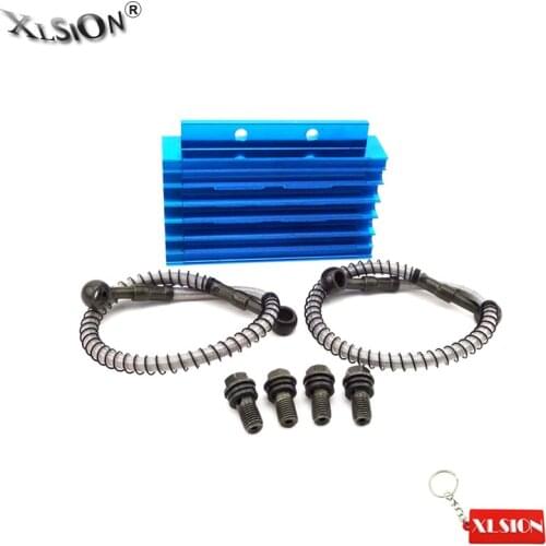 XLSION Aftermarket CNC Aluminum Blue Oil Cooler Kit For 125cc 140cc 150cc Chinese Pit Dirt Bikes BSE Kayo YCF CRF50 Thumpstar