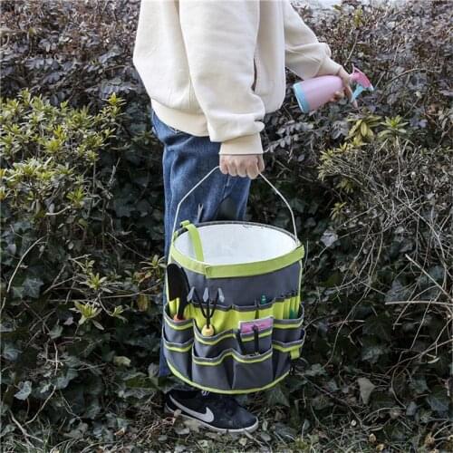 Garden Tool Storage Bag Belt Gardening Tools Bucket Organizer Hardware Tools Bag With Multi-Pocket Garden Supplies New