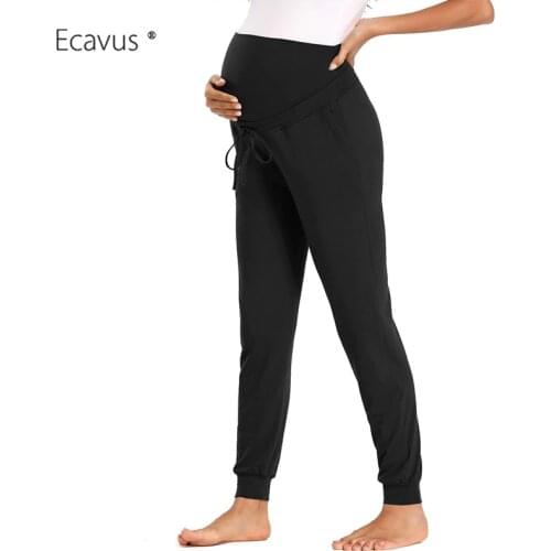 Womens Maternity Pants Drawstring Waist Long Workout Yoga Active Pant With Pocket Sweatpants Loose Joggers Pants Comfy Lounge
