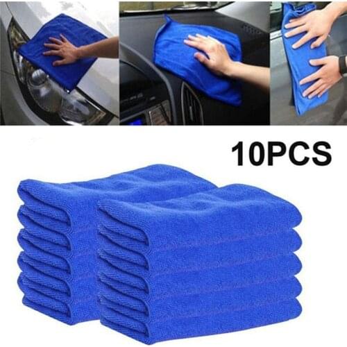 10 PCS Microfiber Car Cleaning Towel Automobile Motorcycle Washing Glass Household Cleaning Small Towel
