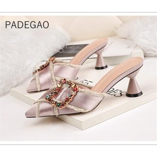 2020 Womens Slippers Summer Luxury Crystal Elegant Slippers Outside Fashion Women Slippers