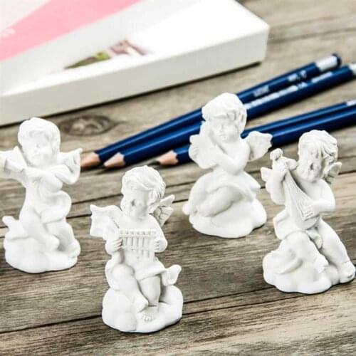 4Pcs Cupid Statue ValentineS Day Decoration Angel Jupiter Figurines Small Sculpture Mini Gypsum Figure Statue Desktop Ornament