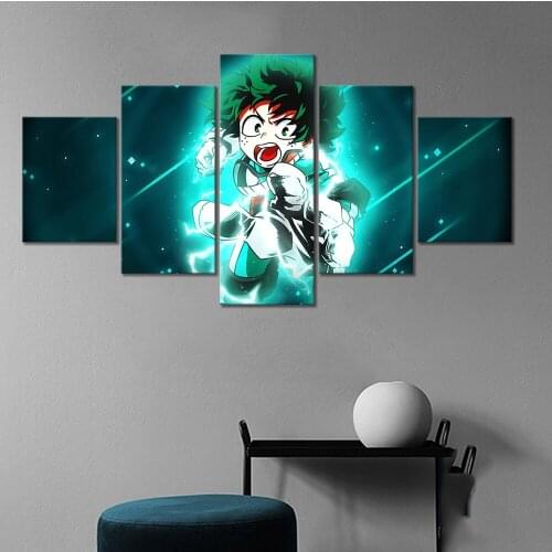 5 Piece Canvas Wall Art Anime Figure Poster Comics Boys Hero Pictures Modern Home Decorative Framed Bedroom Decoration Painting