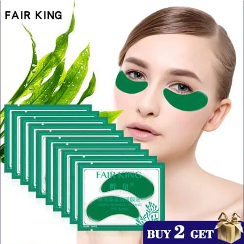 5pcs Green Seaweed Eye Mask Moisturizing Crystal Gel Collagen Dark Circles Eye Pad Remove Anti Wrinkle Sleep Mask Face Skin Care