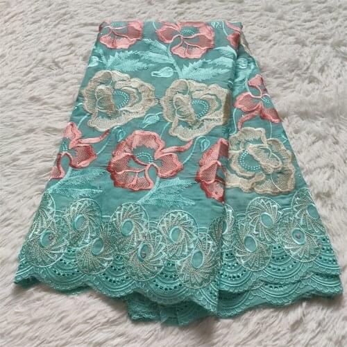 5Yards African Lace Fabric 2021 Latest Swiss Voile Lace in Switzerland Embroidery Cotton Swiss Lace Fabric for Dress hz1113