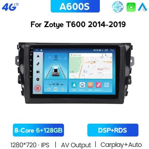 Built-in DSP For Zotye T600 2014 - 2019 Car Radio Multimedia Video Player GPS 2din 2 Din Android 10.0 6GB+128GB Support Russian