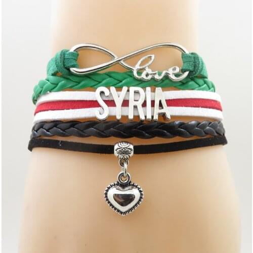 Love syria Bracelet heart Charm handmade syria country bracelets & bangles for woman and man jewelry birthday gift
