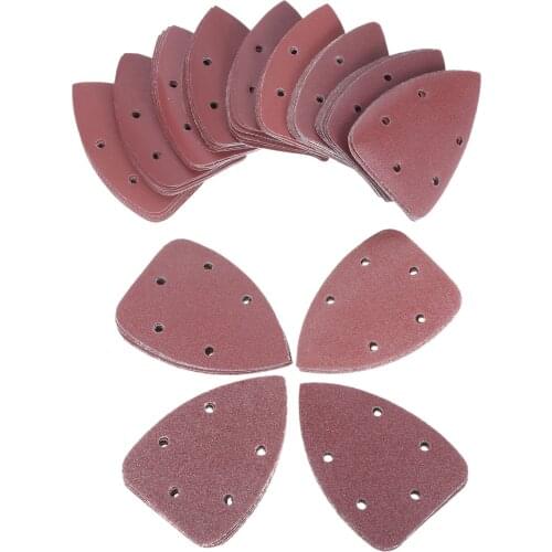 10pcs Triangle Sand Paper 5 holes 140*90 Disk Sanding Sheet Grit 40-1000 Hook and Loop Sanding Disc Polishing Tool Abrasive Pads