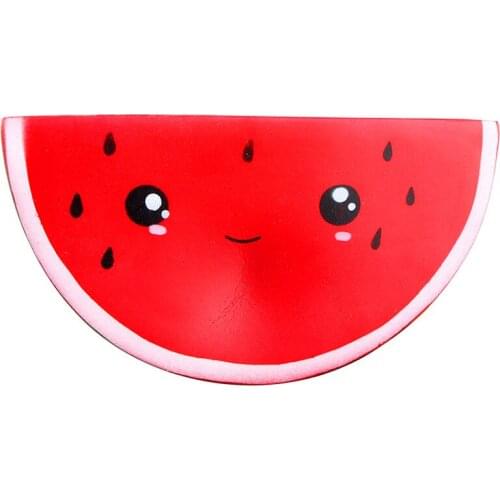 Jumbo Simulation Fruit Squishy Cute Smiley Watermelon Cream Squeeze Toy Slow Rising Decompression Toys 16*8*5CM