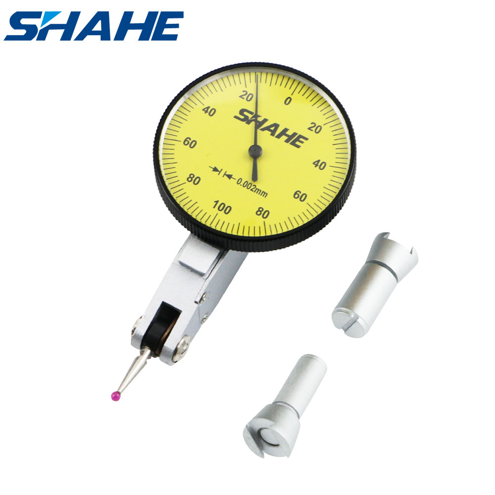 Shahe tools 0-0.2 mm 0.002 mm dial test indicator with red jewel dial gauge indicator tool measurement instruments