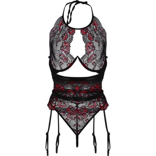 JAYCOSIN Women Sexy Embroidery Lace Bra Brief Sets Fashion Lingerie Plus Size Seamless Underwire Hollow Bra Panty Garter Set