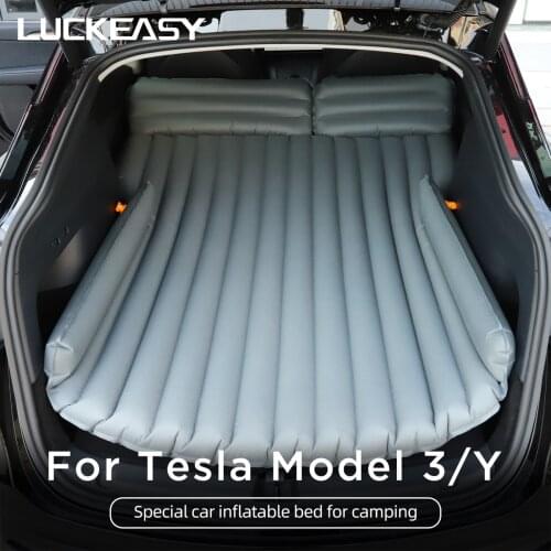 LUCKEASY Car Interior Function Accessories For Tesla Model 3 Model Y 2017-2021 Outdoor Camping Inflatable Mattress Travel Bed